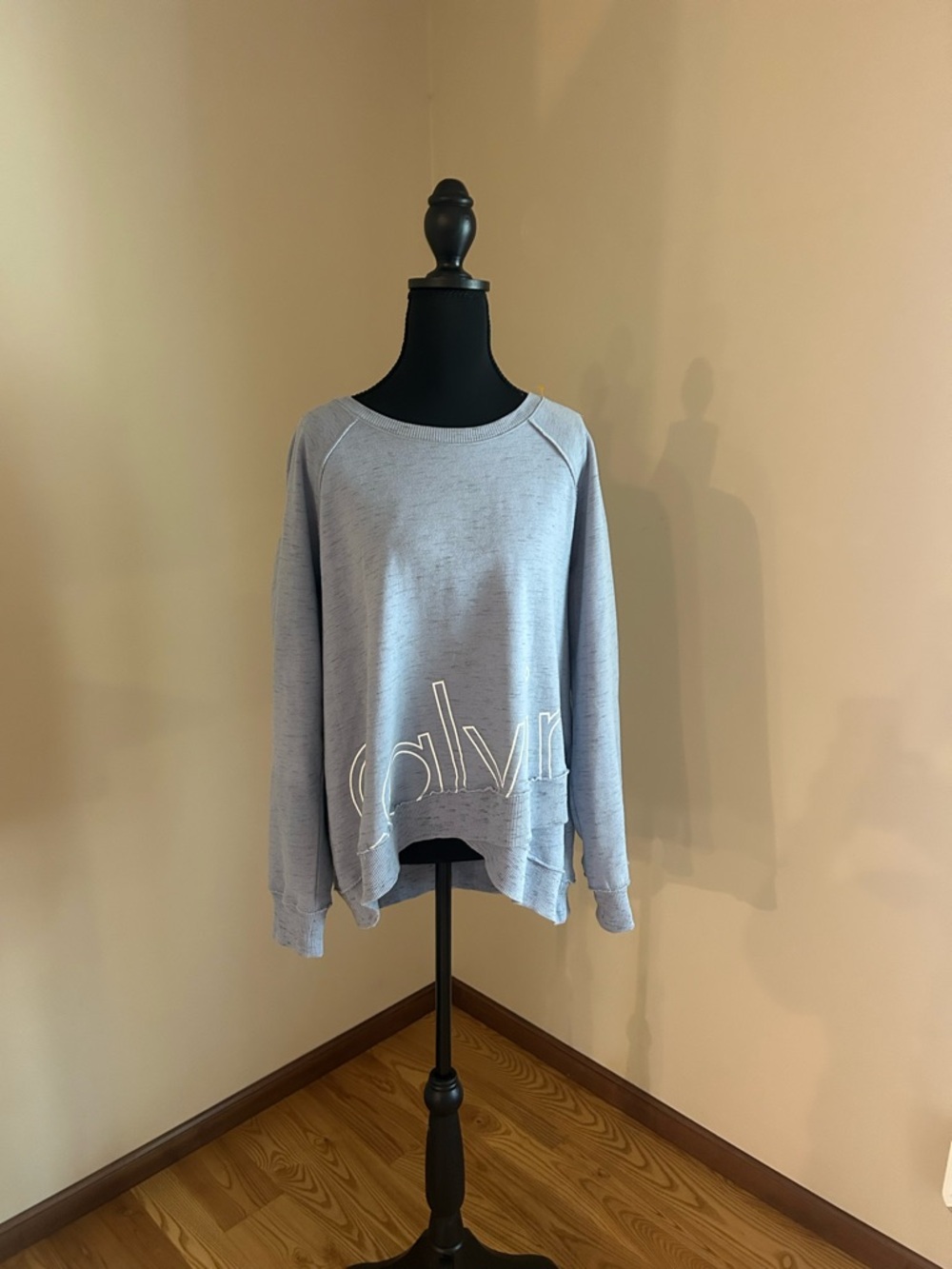 CALVIN KLEIN | Performance Blue Asymmetrical Long Sleeve Pullover Sweatshirt XL